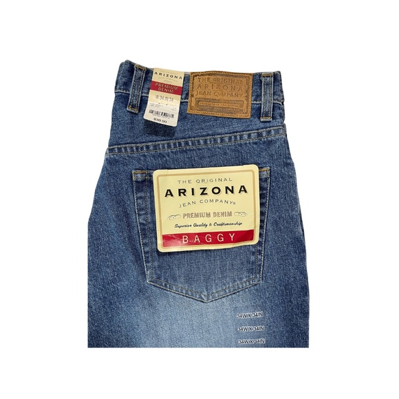 Arizona Jean Company Men's Baggy Light Wash Premium Denim Jeans-Size 34” x 34” - Picture 2 of 5